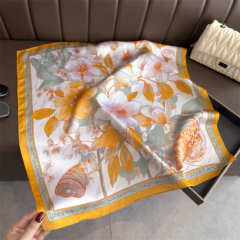 2026 Новый хиджаб с цветочным  – обзор и цена Silk Scarf Square