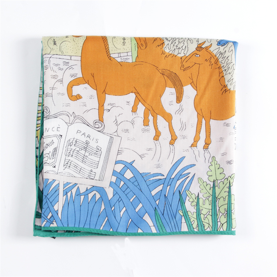 POBING шелковый кашемировый ша – обзор и цена Silk Scarf Square